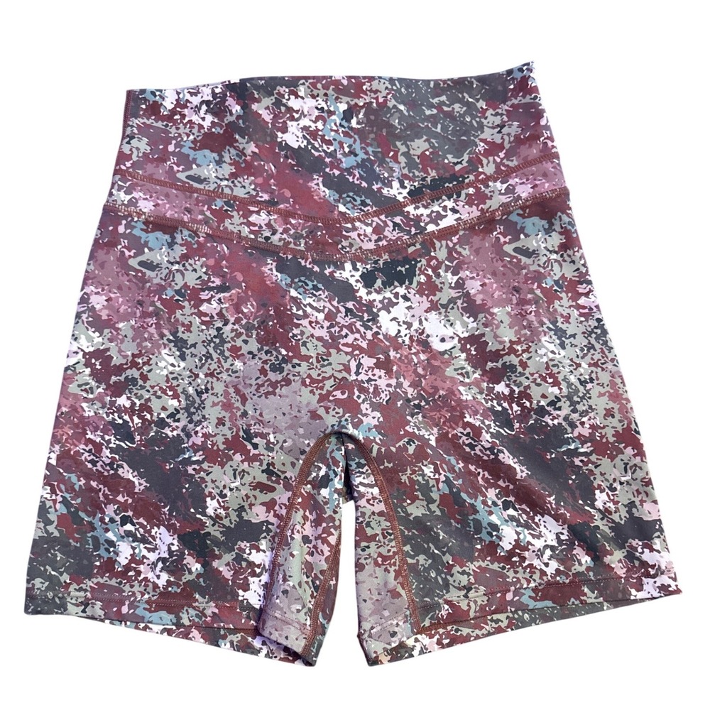Vitality Pulse Volley Abstract Camo High Rise Biker Shorts Workout M